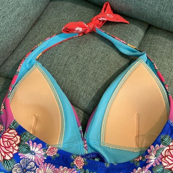 NWT JOHNNY WAS RAINBOW TWIST KEYHOLE ONE PIECE - Picture 9 of 11